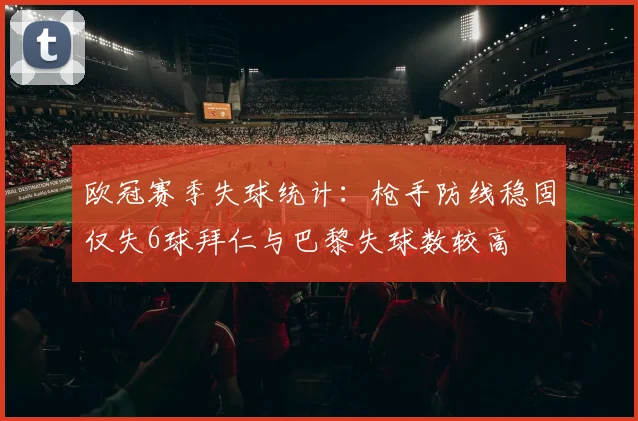 欧冠赛季失球统计：枪手防线稳固仅失6球拜仁与巴黎失球数较高